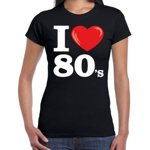 I love 80s t-shirt zwart dames -  i love eighties shirt dames