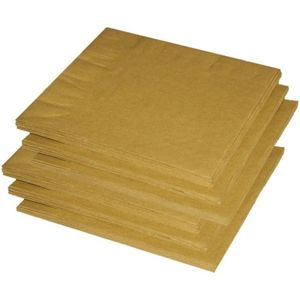 60x Gouden servetten 33 x 33 cm - Goud thema tafeldecoratie servetten