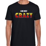 I am just crazy fun t-shirt zwart voor heren - fout / stout shirt