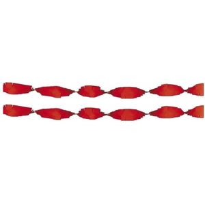 2x Crepe papier slingers 6 meter rood - feestslingers