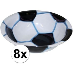 8x Voetbal bakje van plastic