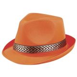 4x stuks oranje trilby hoed voor volwassenen - Verkleed hoedjes - Koningsdag/supporters