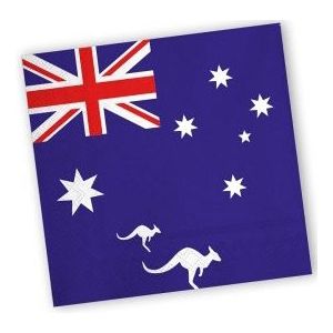 40x Australie landen vlag thema servetten 33 x 33 cm - Papieren wegwerp servetjes - Australische vlag feestartikelen - Landen decoratie