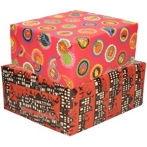 Setje van 10x rollen Sinterklaas inpakpapier/cadeaupapier 2,5 x 0,7 meter 2 soorten prints