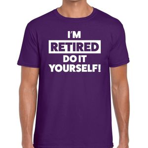 Pensioen I am retired do it yourself! paars t-shirt voor heren - pensioen shirt