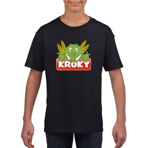 Kroky de krokodil t-shirt zwart voor kinderen - unisex - krokodillen shirt - kinderkleding / kleding
