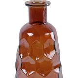 Countryfield Art Deco vaas - 2x - cognac bruin transparant - glas - D12 x H30 cm