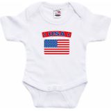 USA baby rompertje met vlag wit jongens en meisjes - Kraamcadeau - Babykleding - Amerika landen romper
