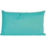 Bank/sier kussens voor binnen en buiten in de kleur aqua blauw 30 x 50 cm - Tuin/huis kussens