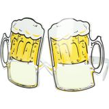 Set van 4x stuks bril thema fun party bril model bierglas - carnaval verkleed brillen