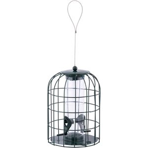 Metalen vogel voedersilo/voederkooi 26 cm  -  Mussen/Mezen kleine vogeltjes - Winter voeder huisjes