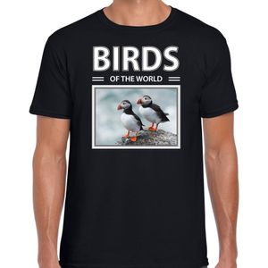 Dieren foto t-shirt Papegaaiduiker - zwart - heren - birds of the world - cadeau shirt Papegaaiduikers liefhebber