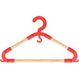 Storage Solutions kledinghangers voor kinderen - 9x - kunststof/hout - rood - Sterke kwaliteit