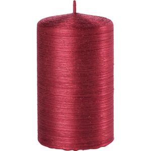 1x Rode cilinderkaars/stompkaars 6 x 10 cm 25 branduren - Geurloze kaarsen rood - Woondecoraties