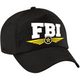 2x stuks fBI politie agent verkleed pet zwart voor kinderen - federale politiedienst baseball cap - carnaval hoeden