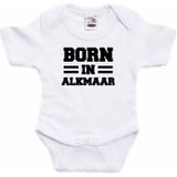 Born in Alkmaar tekst baby rompertje wit jongens en meisjes - Kraamcadeau - Alkmaar geboren cadeau