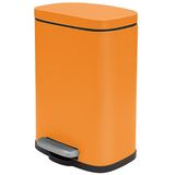 Spirella Pedaalemmer Venice - oranje - 5 liter - metaal - L21 x H30 cm - soft-close - toilet/badkamer