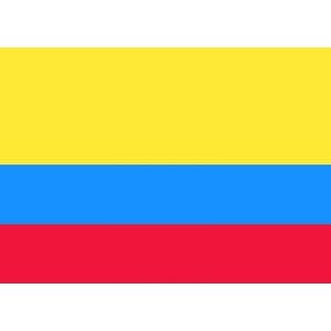20x Binnen en buiten stickers Colombia 10 cm - Colombiaanse vlag stickers - Supporter feestartikelen - Landen decoratie en versieringen