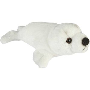 Pluche Kleine Knuffel Dieren Witte Zeehond Pup van 15 cm - Speelgoed Knuffels Zeedieren