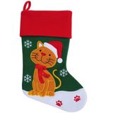 2x stuks kerstsok voor de kat /poes 45 cm huisdier kerstsokken - Kerstsokken voor huisdieren