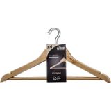 Set van 4x stuks houten kledinghangers 44 x 23 cm - Kledingkast hangers/kleerhangers