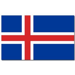 2x stuks vlaggengen Ijsland 90 x 150 cm feestartikelen - Ijsland landen thema supporter/fan decoratie artikelen