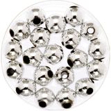 120x stuks sieraden maken glans deco kralen in het zilver van 10 mm - Kunststof reigkralen voor armbandjes/kettingen