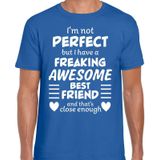 Freaking awesome Best friend / geweldige beste vriend cadeau t-shirt blauw heren -  kado shirt  / verjaardag cadeau