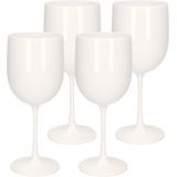 4x stuks onbreekbaar wijnglas wit kunststof 48 cl/480 ml - Onbreekbare wijnglazen
