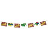 5x Carnaval thema vlaggenlijnen Alaaf 3 meter - Carnaval slingers decoratie -  Feest versiering