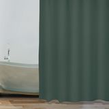 MSV Douchegordijn met ophangstang - uitschuifbaar van 75 tot 125 cm - donkergroen - 180 x 200 cm - polyester