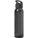 4x Stuks glazen waterfles/drinkfles zwart transparant met schroefdop met handvat 470 ml - Sportfles - Bidon