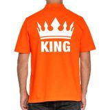 Grote maten Koningsdag poloshirt / polo t-shirt King oranje voor heren - Koningsdag kleding/ shirts