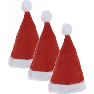 4x stuks mini kerstmutsjes op clip