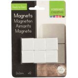 12x Vierkante koelkast/whiteboard magneten met plakstrip 2 x 2 cm zwart - Hobby en kantoorartikelen