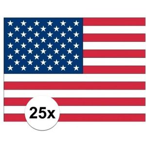 Amerikaanse vlag stickers 10 stuks - USA stickertjes