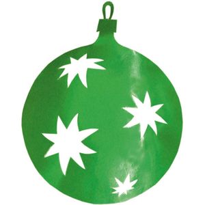 Kerstbal hangdecoratie groen 30 cm van karton - Kerstversiering - Kerstdecoratie