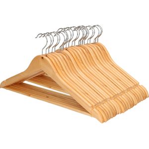 40x Luxe houten kledinghangers - 40x Houten klerenhangers