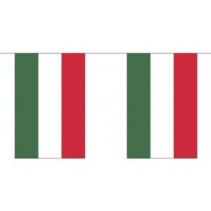 2x Buiten vlaggenlijn Hongarije 3 meter - Hongaarse vlag - Supporter feestartikelen - Landen decoratie en versieringen