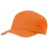 4x stuks oranje 5-panel baseballcap voor volwassenen. Oranje/holland thema petjes. Koningsdag of Nederland fans supporters