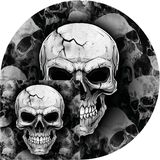 Fiestas Halloween/horror schedel/doodshoofd feest servies - borden/servetten - 24x - zwart- papier