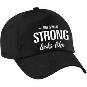 This is what strong looks like pet / cap zwart voor dames en heren - baseball cap - fitness / crossfit / krachtsport - cadeau petten / caps