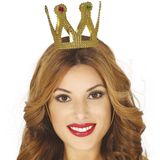 Guircia verkleed mini kroontje - goud - kunststof - prinses/koningin - koningsdag/carnaval