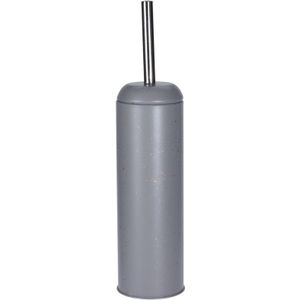 Grijze toiletborstel houder met spikkels 40 cm - Toiletborstelhouders/wc-borstelhouders voor toilet - Schoonmaakproducten