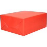 9x Rollen kraft inpakpapier/folie pakket - panterprint/rood/wit met zilveren stippen 200 x 70 cm - dierenprint papier