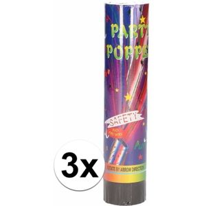 3x Party popper confetti 20 cm - confetti kanonnen