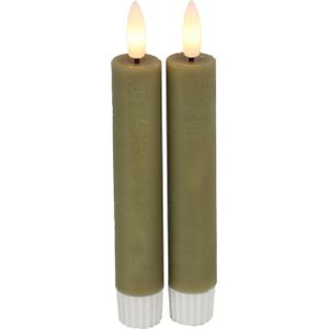 Countryfield Led dinerkaarsen - 2x st- beige -H15cm - afstandsbediening