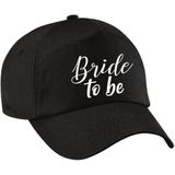 Vrijgezellenfeest dames petjes sierlijk - 1x Bride to Be zwart + 9x Bride Squad zwart - Vrijgezellen vrouw accessoires/ artikelen