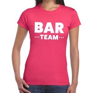 Bar Team tekst t-shirt fuchsia roze dames - personeel / bar team shirt