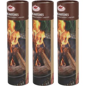 Fancy Flames BBQ/Barbecue lucifers - 150x - lange lucifers - 25 cm